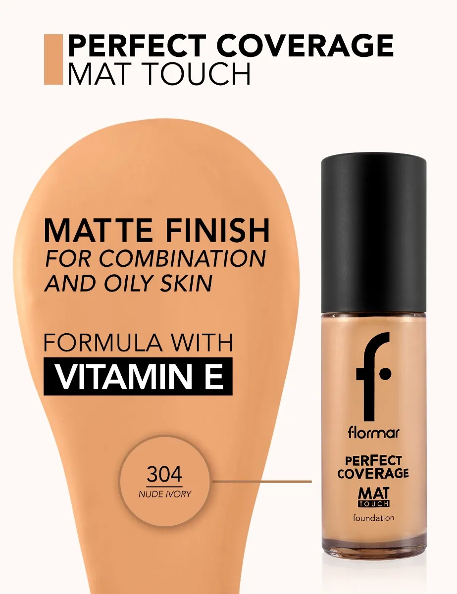 Flormar Perfect Coverage Mat Touch Foundation